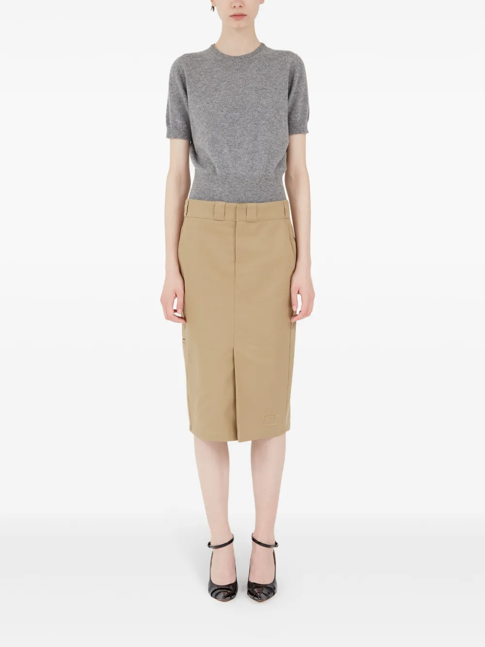 Maison Margiela High waist midi-rok - Beige