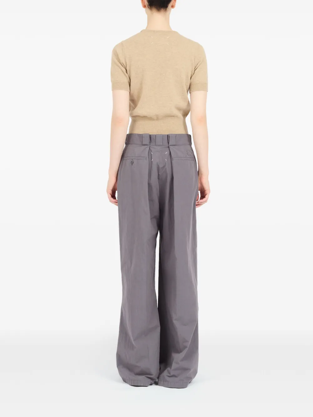 Maison Margiela Palazzo broek met stiksels Grijs