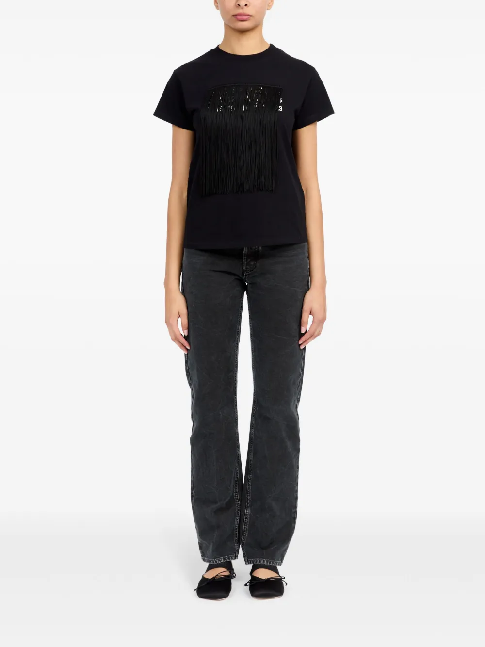 MM6 Maison Margiela T-shirt met ronde hals - Zwart