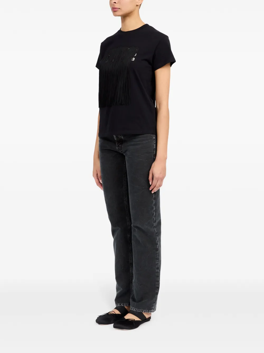 MM6 Maison Margiela T-shirt met ronde hals Zwart