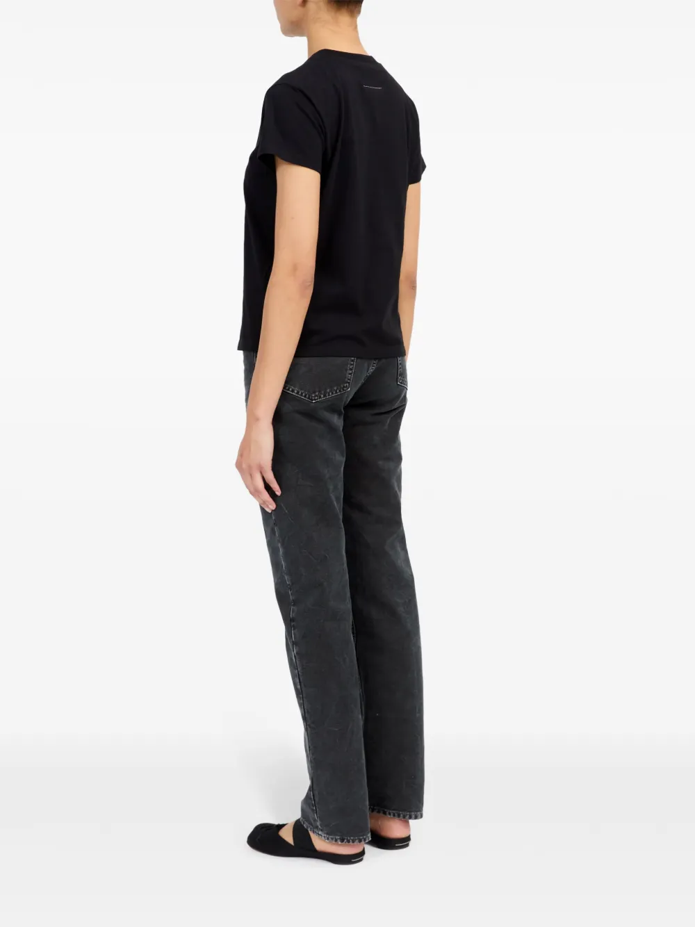 MM6 - MM6 MAISON MARGIELA Vネック ラウンドネック 3種 MM6 Maison Margiela ラウンドネック Tシャツ | ブラック