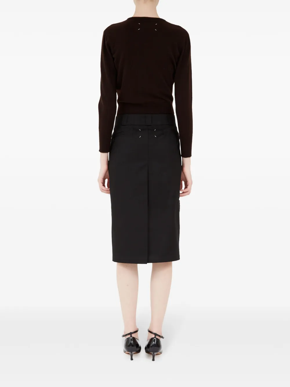 Maison Margiela High waist midi-rok Zwart