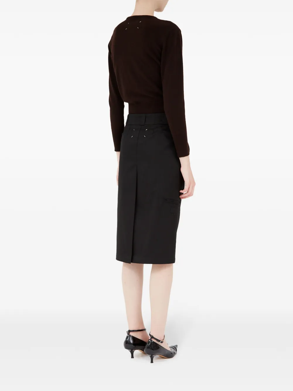 Maison Margiela High waist midi-rok Zwart