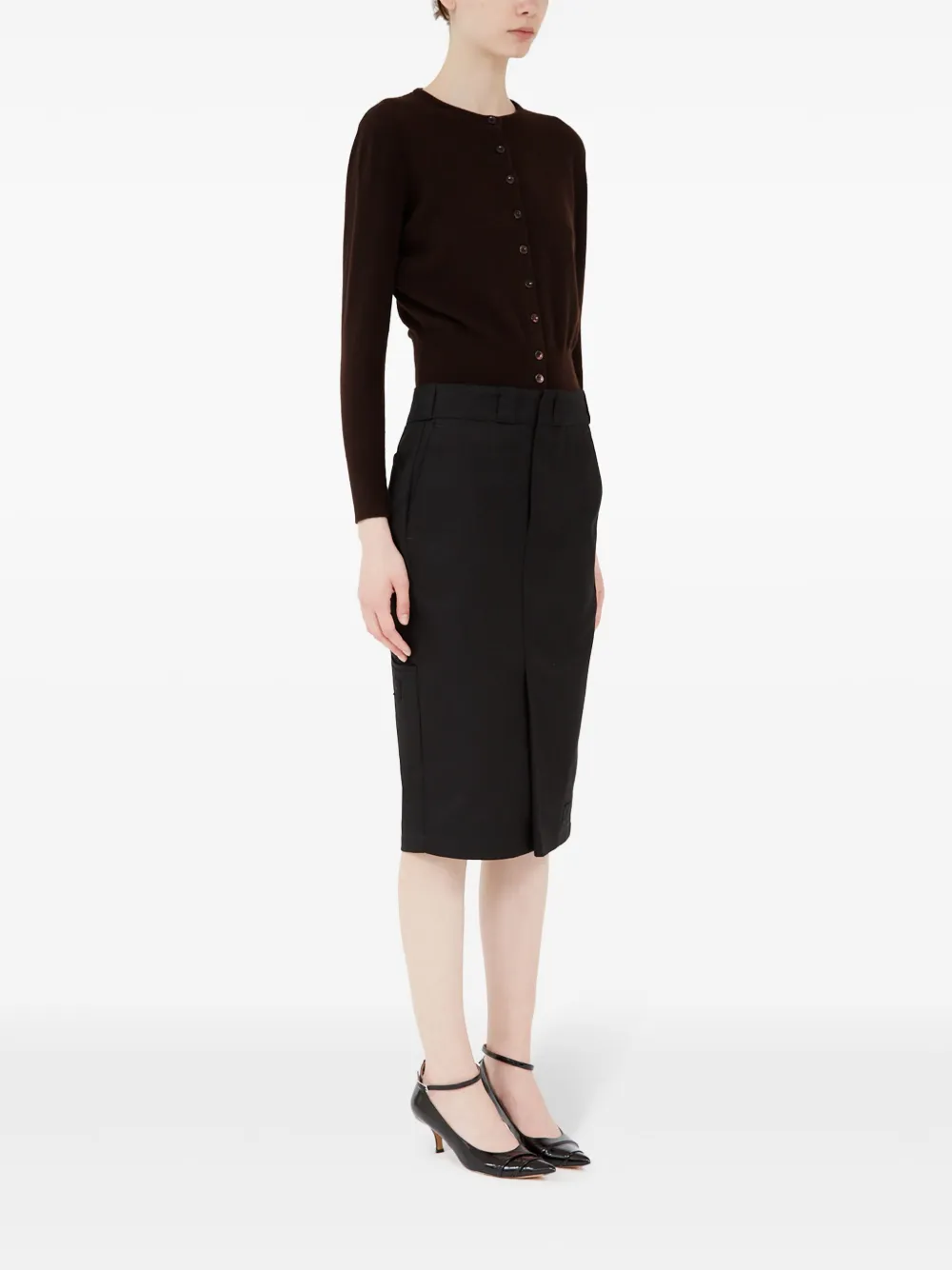 Maison Margiela High waist midi-rok Zwart