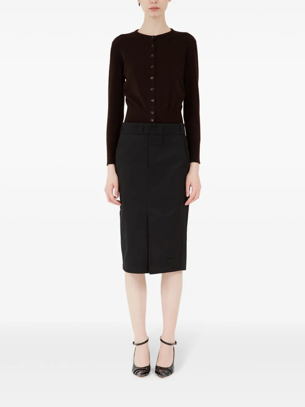 Maison Margiela High waist midi-rok Zwart