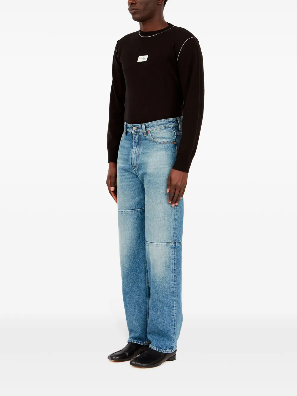 パンツ MM6 Maison Margiela S52KA0335 S54426 472 Trousers Blue MM6 Maison Margiela mid-rise wide-leg Trousers | Blue | FARFETCH