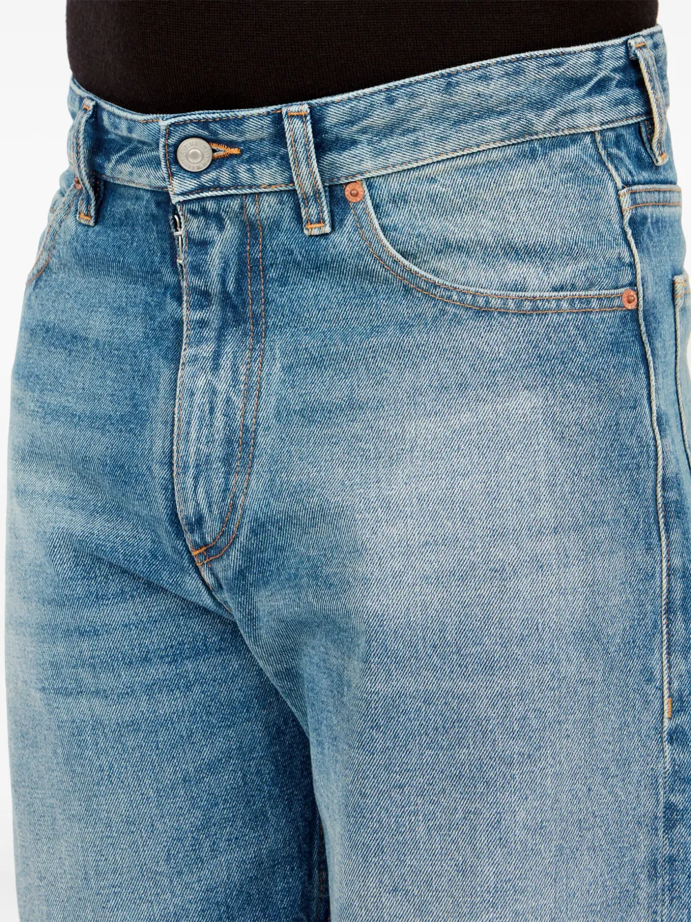 デニム・ジーパン MM6 MAISON MARGIELA Woman Jeans Blue S52LA0235M30018 965 MM6 Maison Margiela - Women Blue Denim Trouser – Atelier New