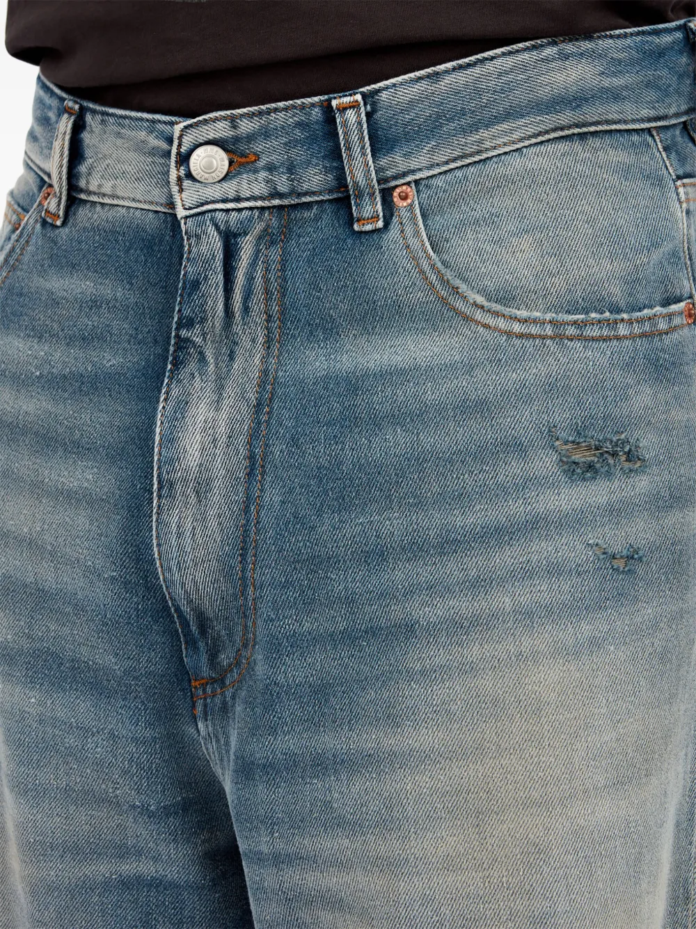 MM6 Maison Margiela Ripped wide-leg Jeans | Blue | FARFETCH
