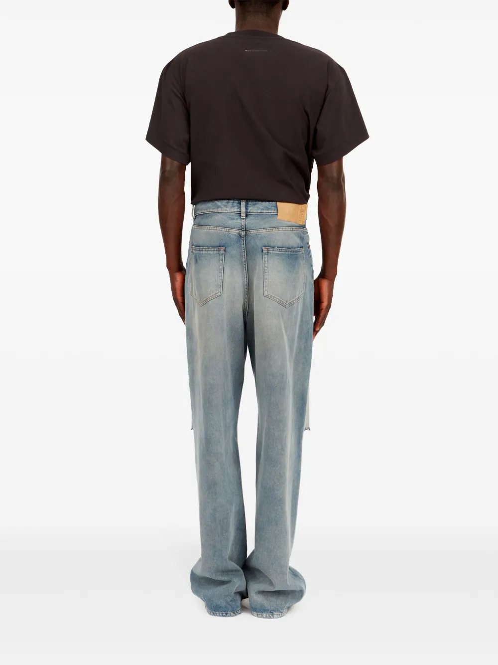 MM6 Maison Margiela Ripped wide-leg Jeans | Blue | FARFETCH
