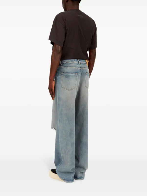 MM6 Maison Margiela ダメージ ワイドジーンズ | ブルー