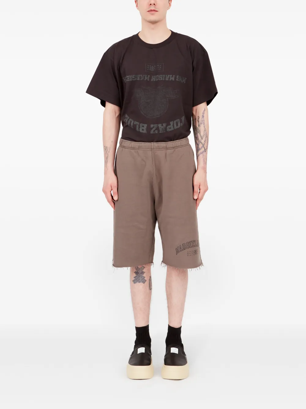 MM6 Maison Margiela numbers-motif shorts | Track & Running Shorts | Image 2