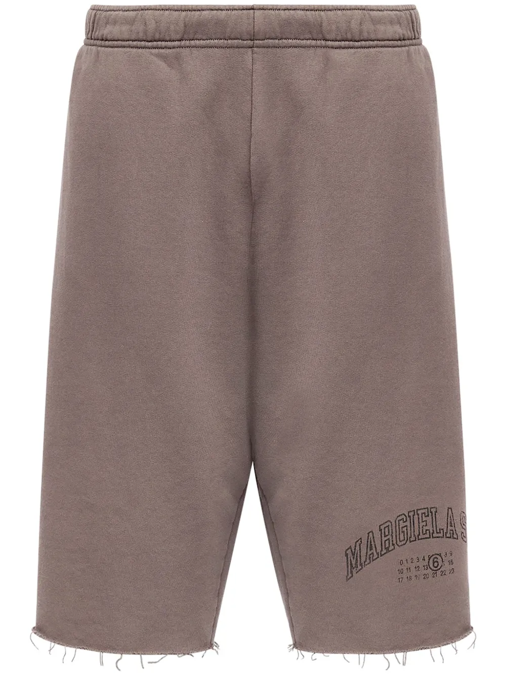 MM6 Maison Margiela ナンバーモチーフ ショートパンツ - ブラウン MM6 Maison Margiela ナンバーモチーフ ショートパンツ - ブラウン