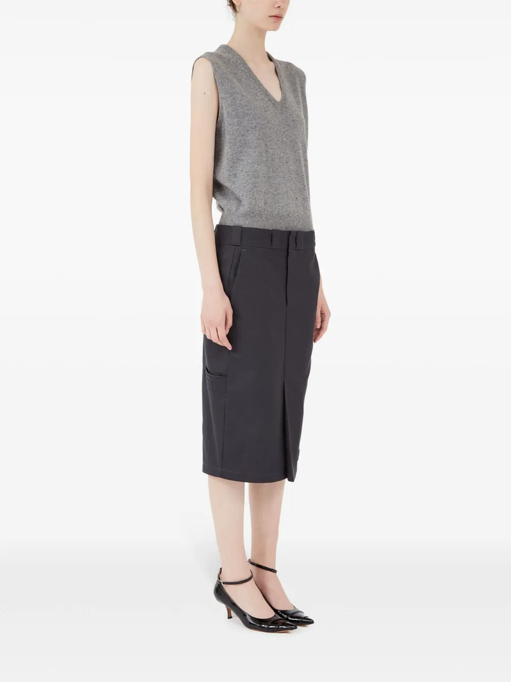 Maison Margiela High waist midi-rok Grijs