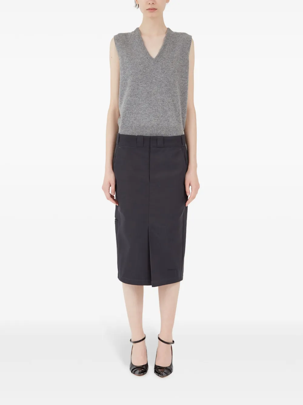 Maison Margiela High waist midi-rok - Grijs