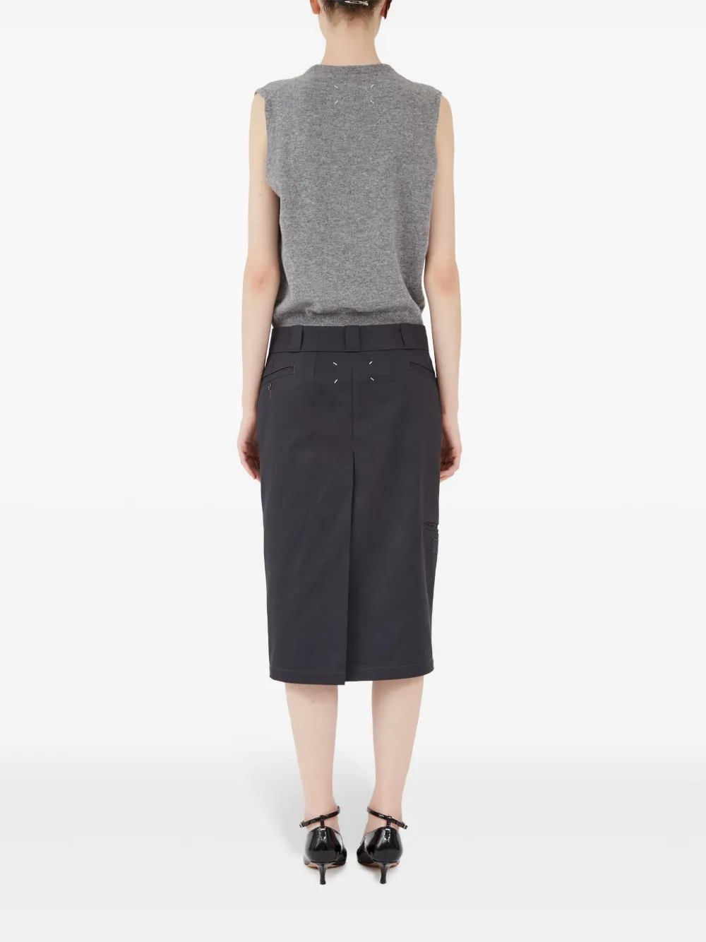 Maison Margiela High waist midi-rok Grijs