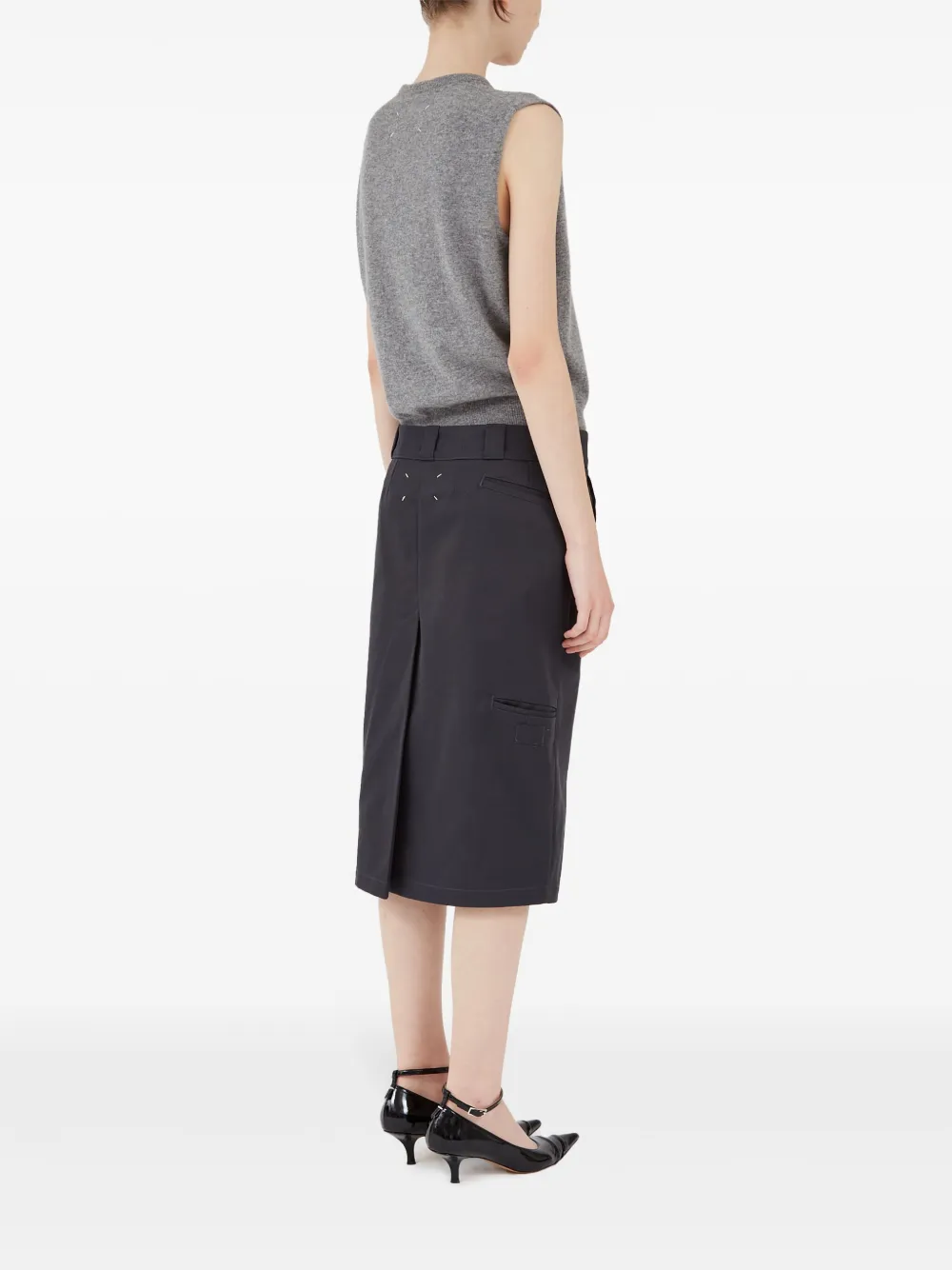 Maison Margiela High waist midi-rok Grijs
