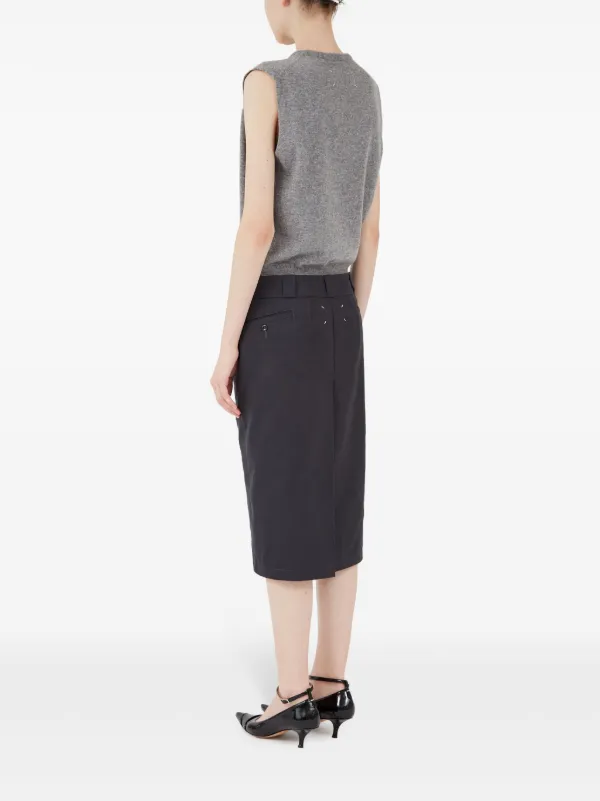 MAISON MARGIELA ハイウエスト チェック スカト 【関税込】 Maison Margiela ハイライズ スカート | グレー | FARFETCH JP