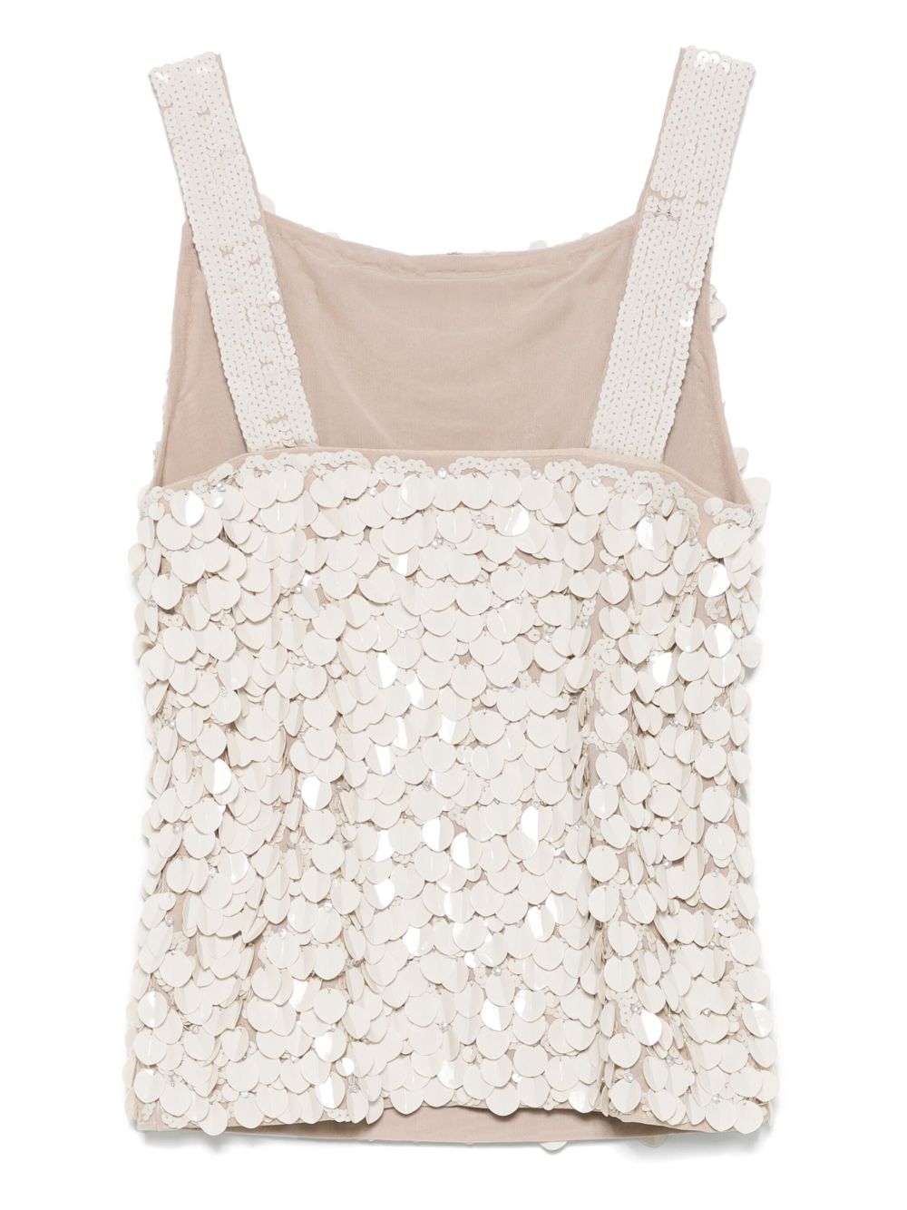 P.A.R.O.S.H. Tanktop verfraaid met pailletten - Beige