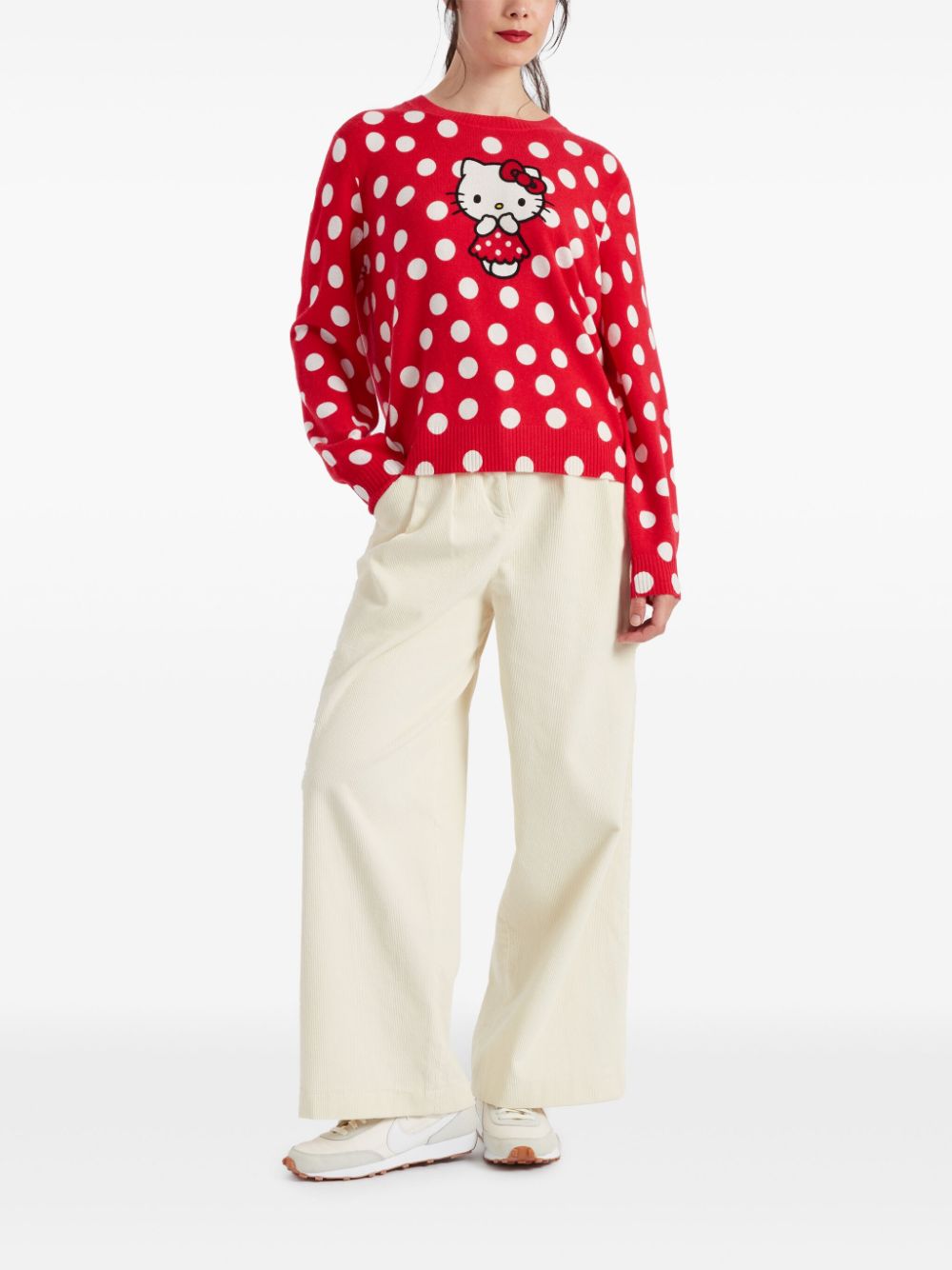 Chinti & Parker Hello Kitty trui met stippen - Rood