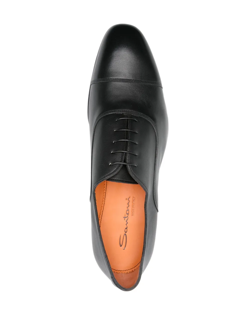 Santoni Leren Oxford schoenen Zwart
