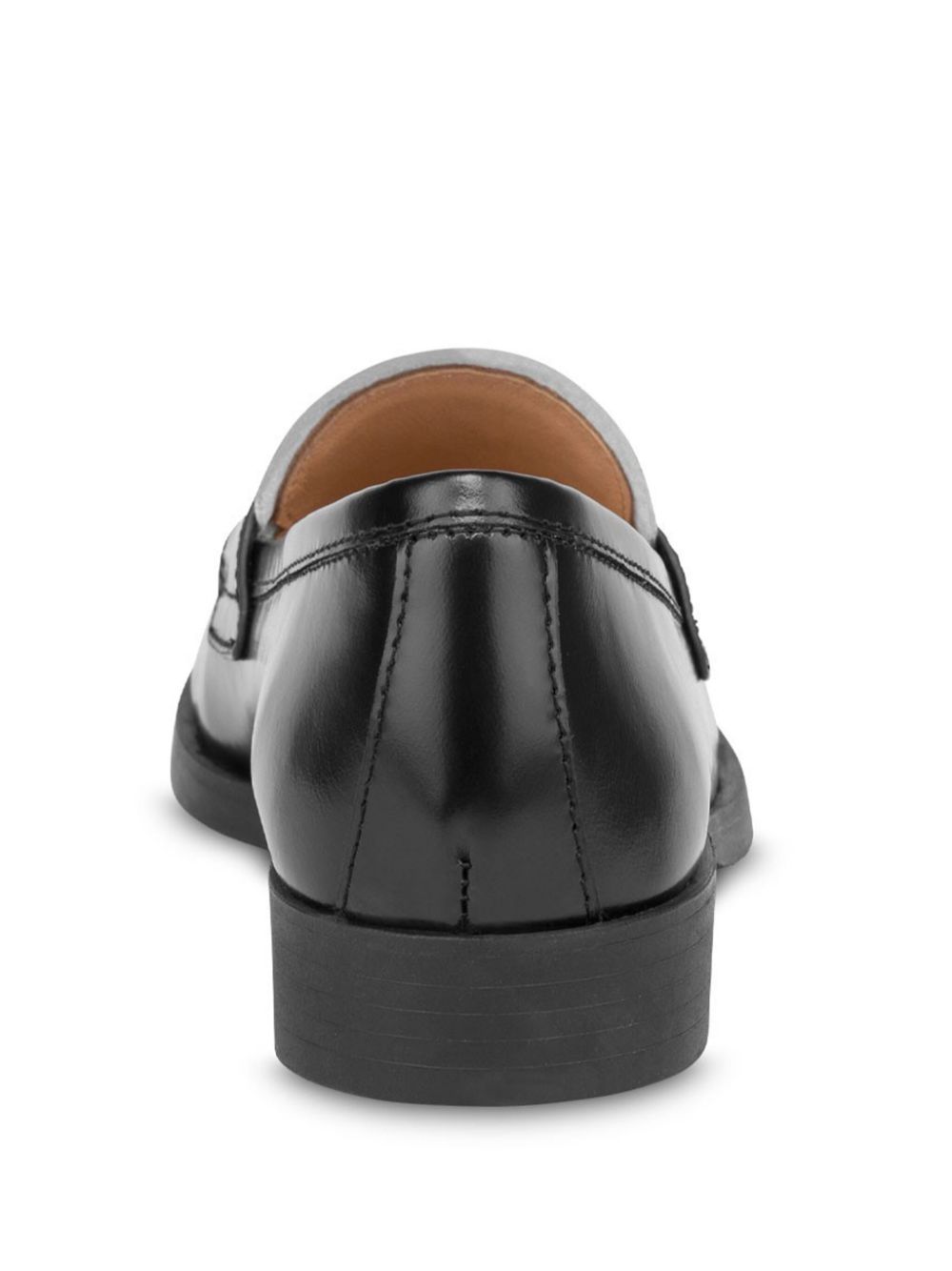 Love Moschino Leren loafers met logoplakkaat Zwart