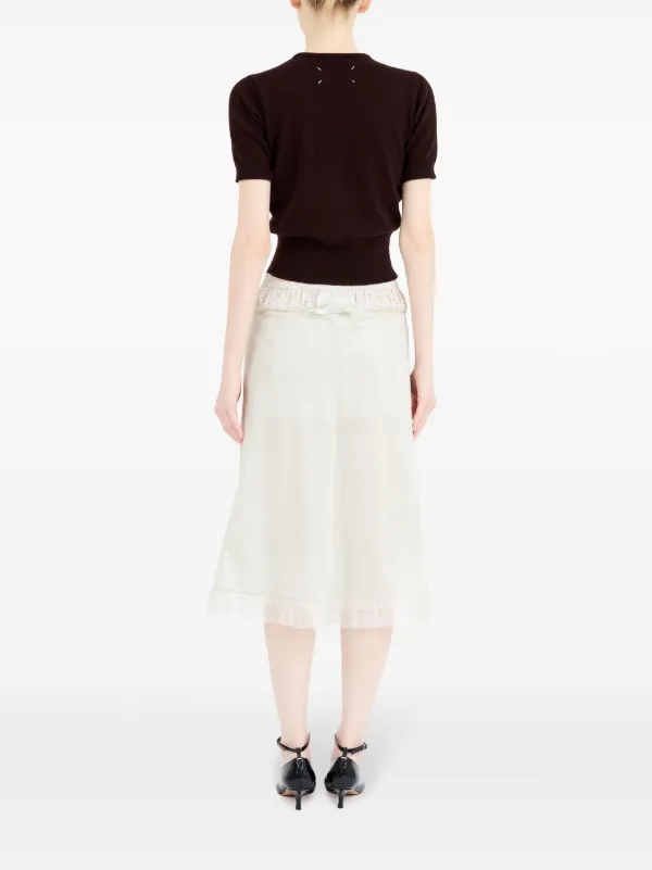 Maison Margiela Checked Midi Skirt | Neutrals | FARFETCH