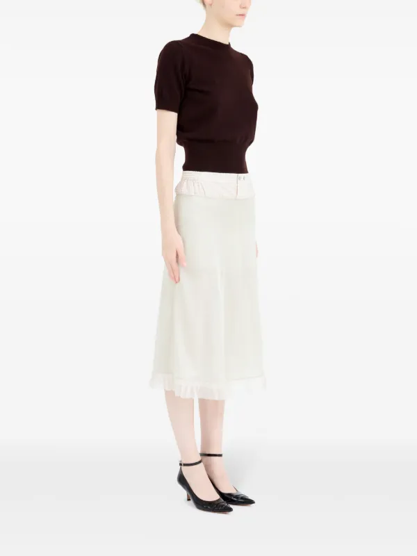 Maison Margiela Checked Midi Skirt | Neutrals | FARFETCH
