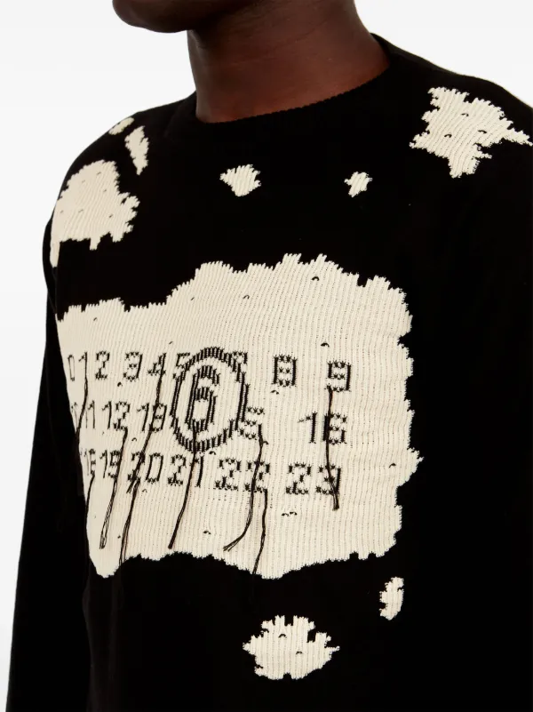 MM6 Maison Margiela ナンバーモチーフ プルオーバー | ブラック | FARFETCH JP
