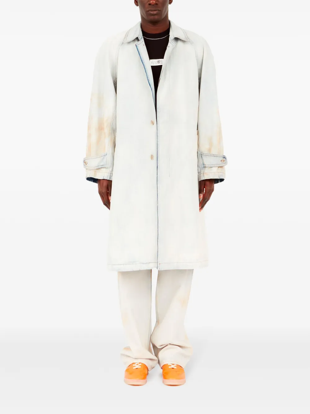 MM6 Maison Margiela distressed-effect coat | Single Breasted Coats | Image 2