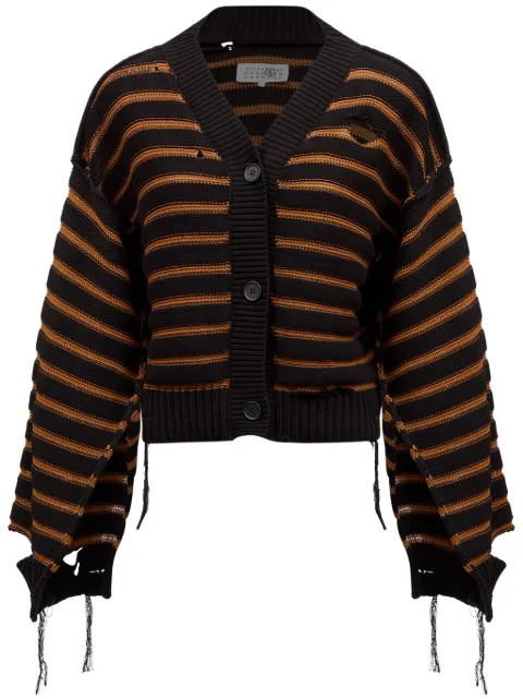MM6 Maison Margiela striped cotton knit cardigan