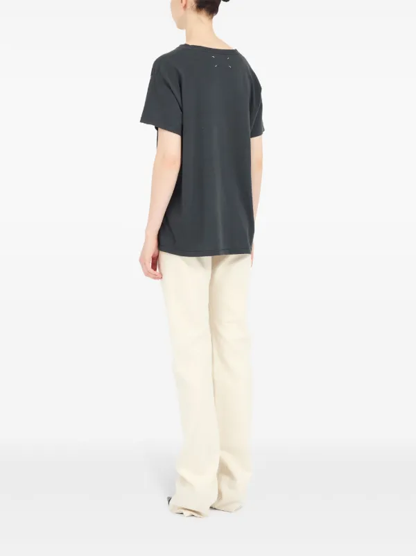 Maison Margiela logo-print Cotton T-shirt | Grey | FARFETCH