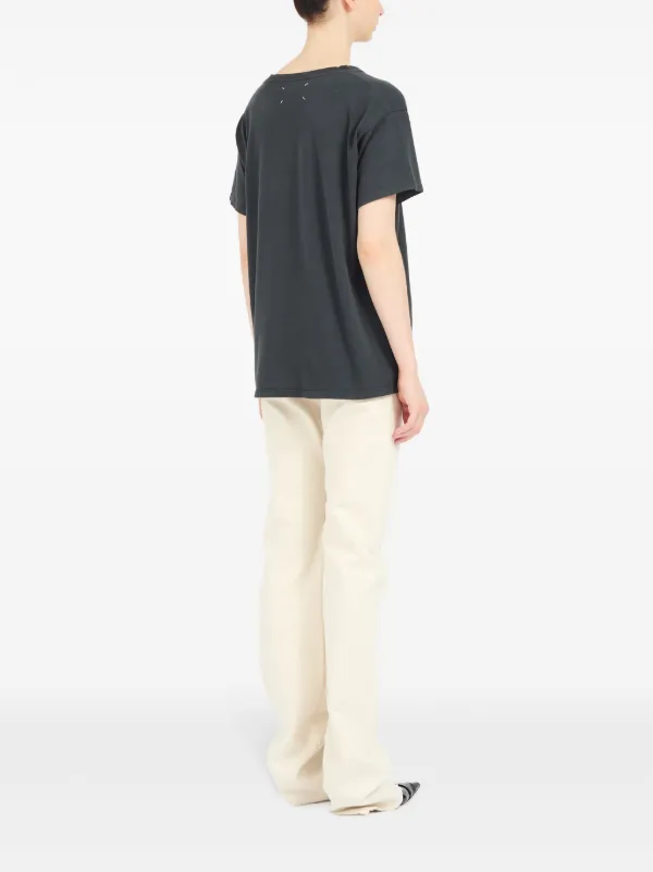 Maison Margiela logo-print Cotton T-shirt | Grey | FARFETCH Maison Margiela logo-print Cotton T-shirt | Grey | FARFETCH