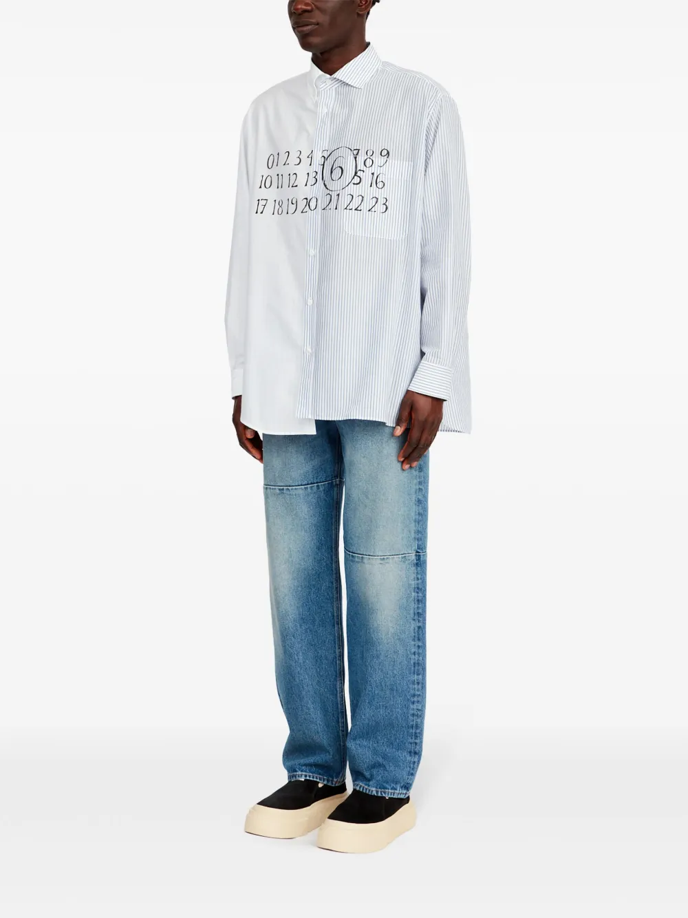 MM6 Maison Margiela アシンメトリー シャツ | ホワイト | FARFETCH JP