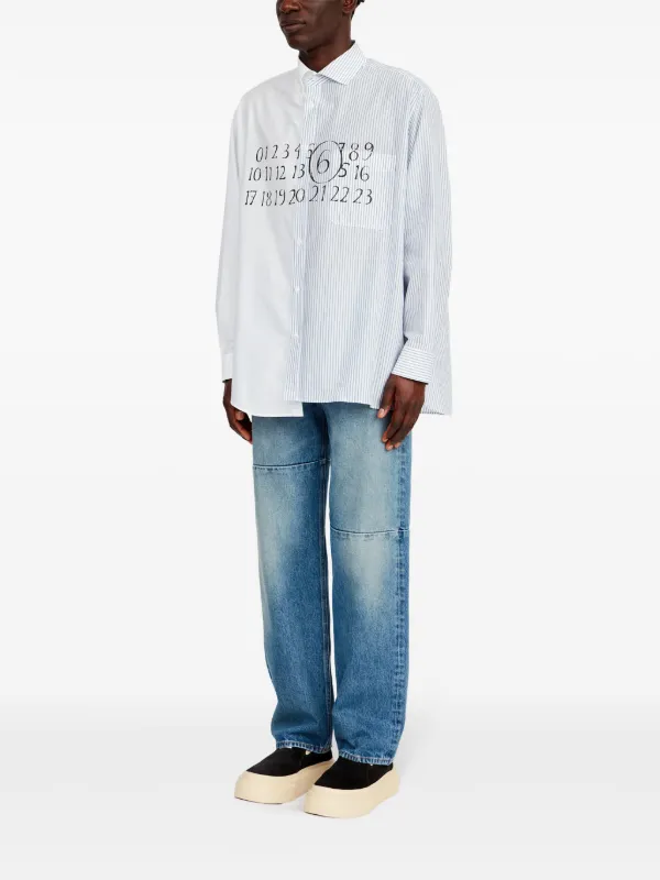 Tシャツ・カットソー MM6 Maison Margiela Asymmetric shirt (S52DT0042M35256 101) MM6 Maison Margiela Asymmetric Cotton Shirt | White | FARFETCH