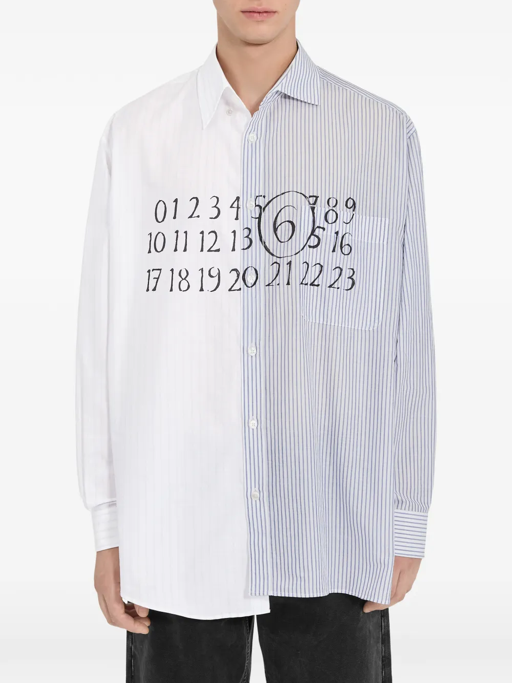 MM6 Maison Margiela Camicia asimmetrica - Bianco