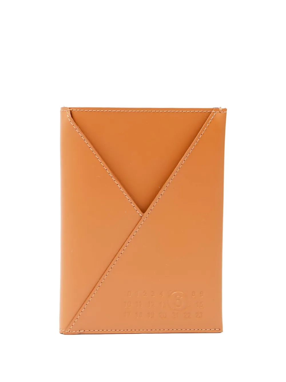 MM6 Maison Margiela Custodia passaporto con numeri goffrati - Marrone