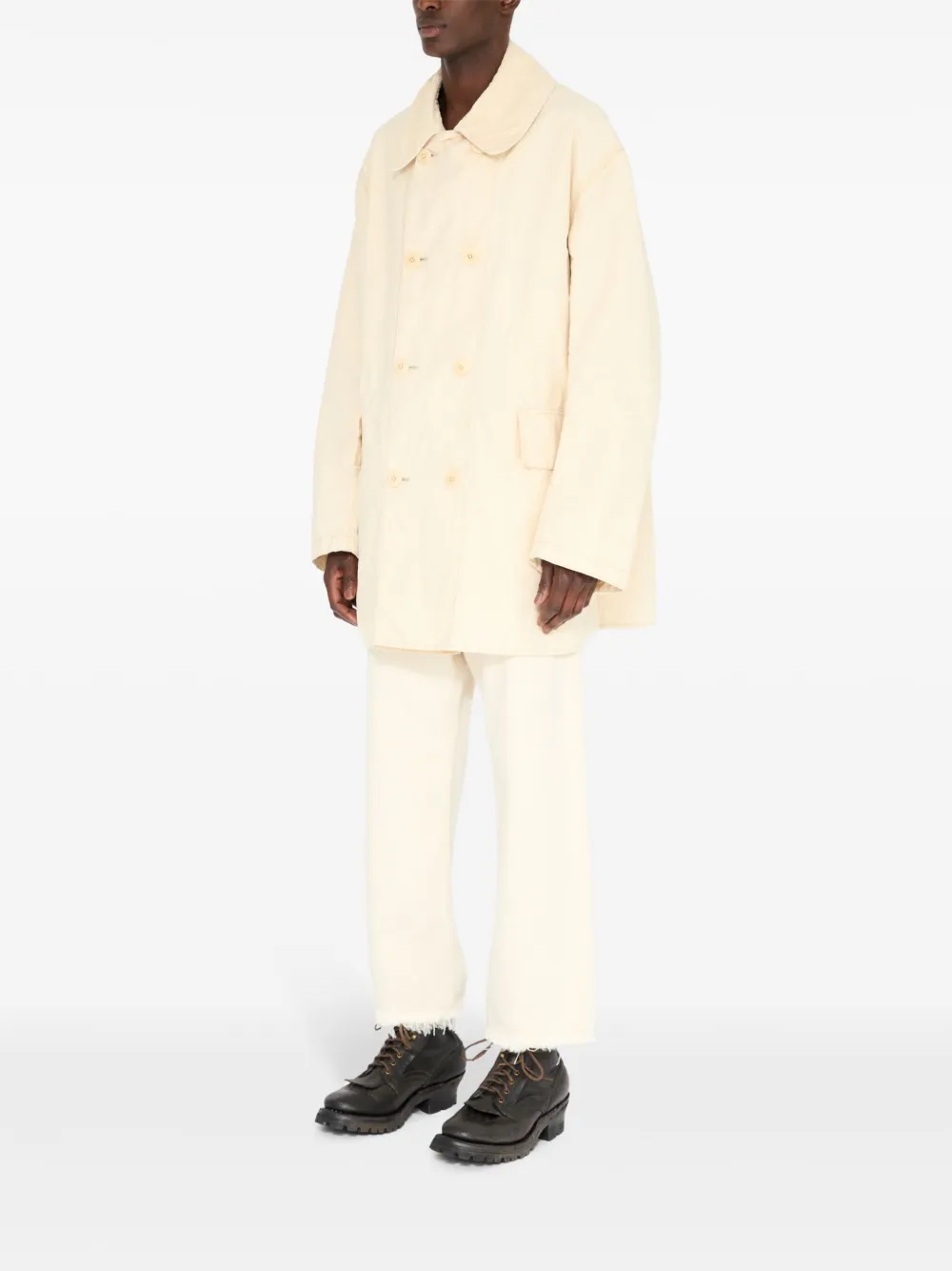 Maison Margiela Katoenen jack met dubbele rij knopen Beige