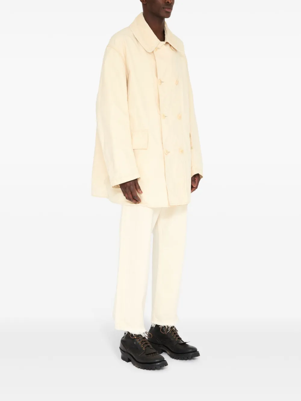 Maison Margiela Katoenen jack met dubbele rij knopen Beige