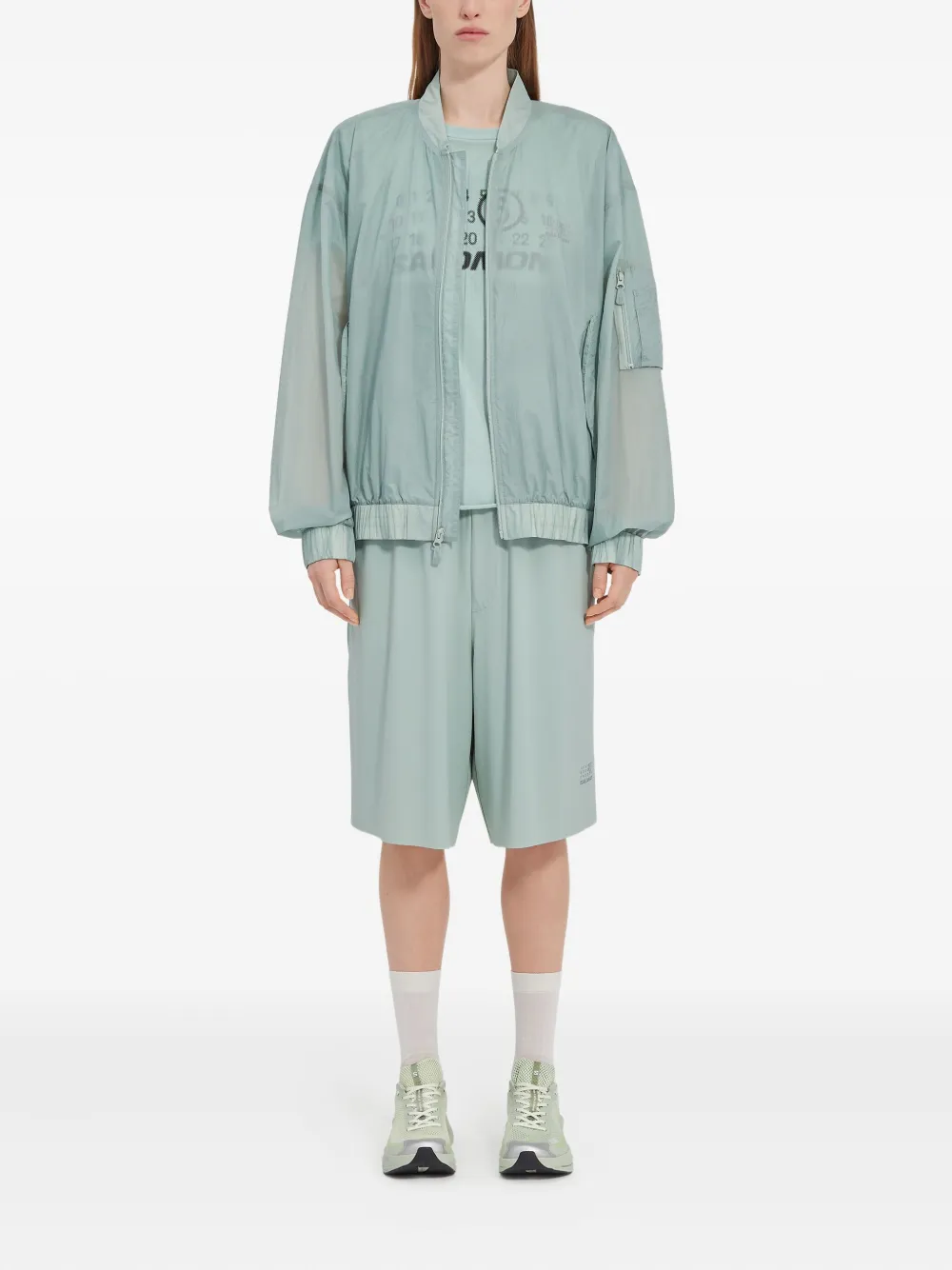 MM6 Maison Margiela X Salomon x Salomon bomberjack met print Blauw