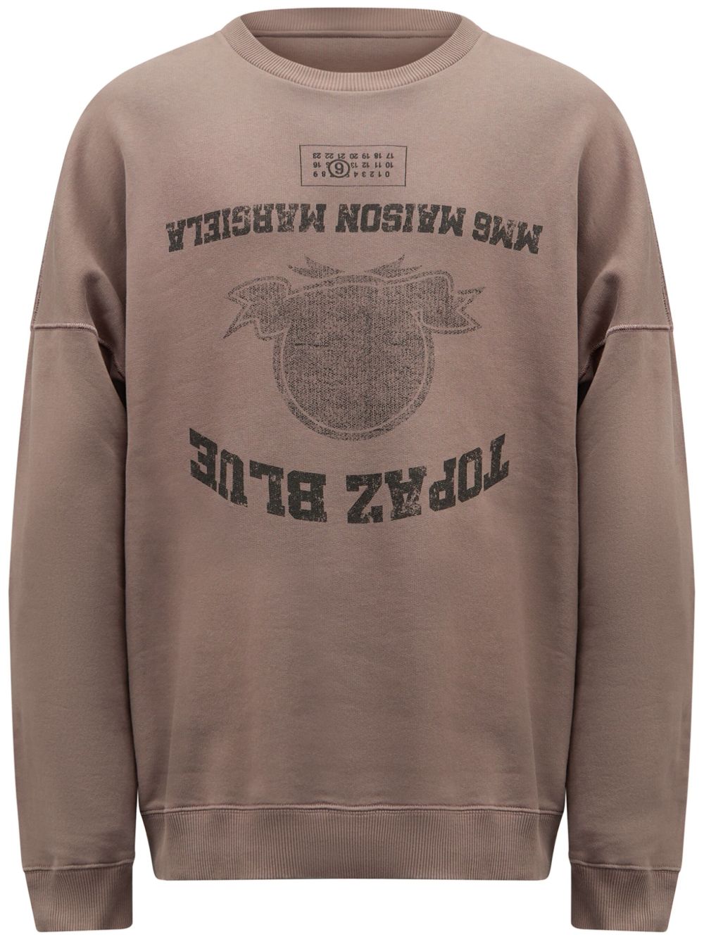 MM6 Maison Margiela Sweater met getallen patroon Bruin