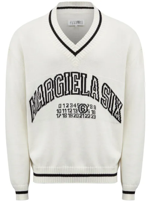 Pull à numéro signature - MM6 Maison Margiela - Modalova
