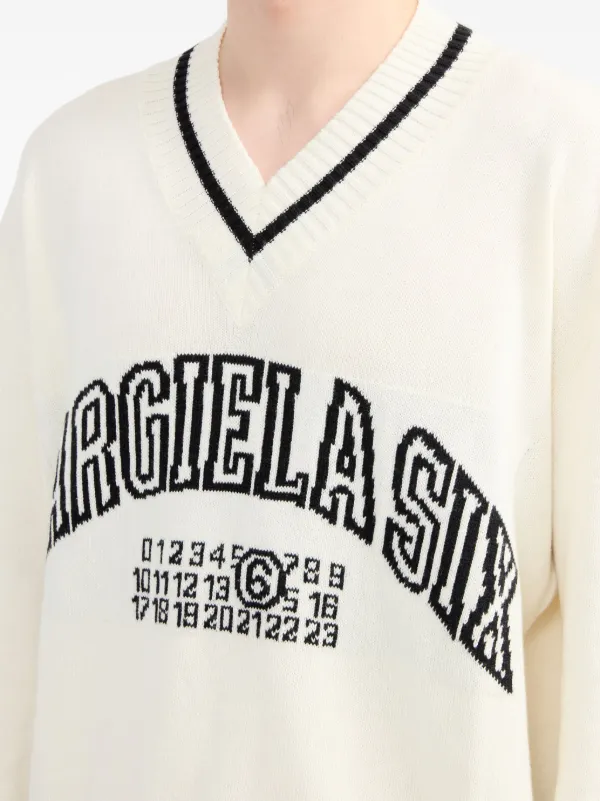 MM6 Maison Margiela ナンバーモチーフ プルオーバー | ホワイト