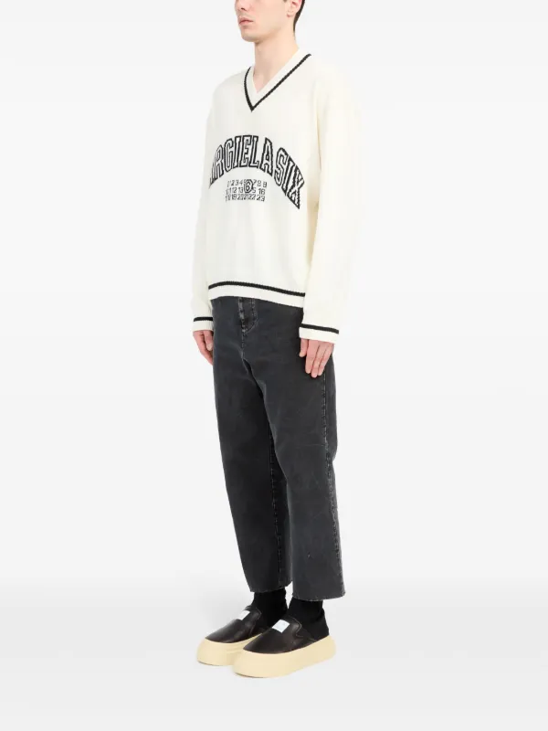 MM6 Maison Margiela ナンバーモチーフ プルオーバー | ホワイト