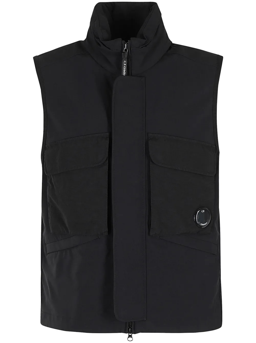 C.P. Company logo-patch gilet – Black