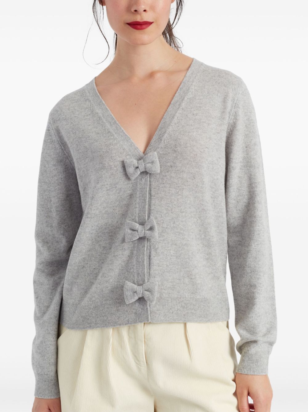 Chinti & Parker x Hello Kitty bow-detail cardigan - Grey