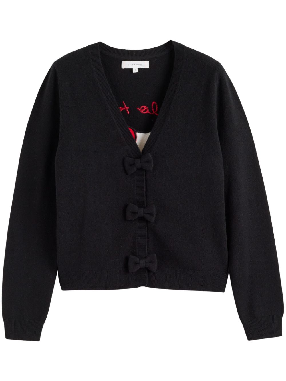 Chinti & Parker Hello Kitty Bow cardigan – Black