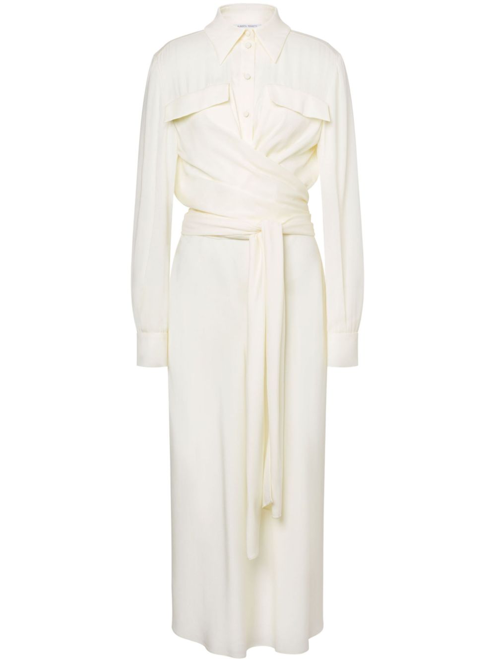 Alberta Ferretti draped shirt dress - White