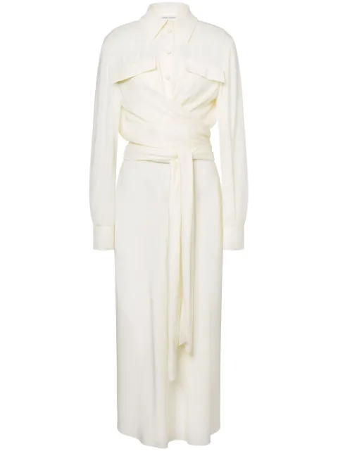 Alberta Ferretti vestido camisero drapeado