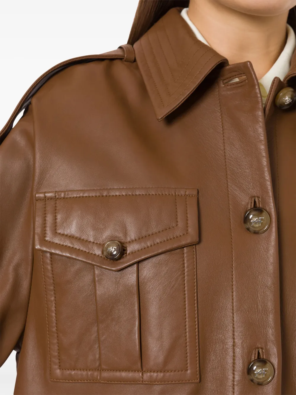 Alberta Ferretti Leren jack Bruin