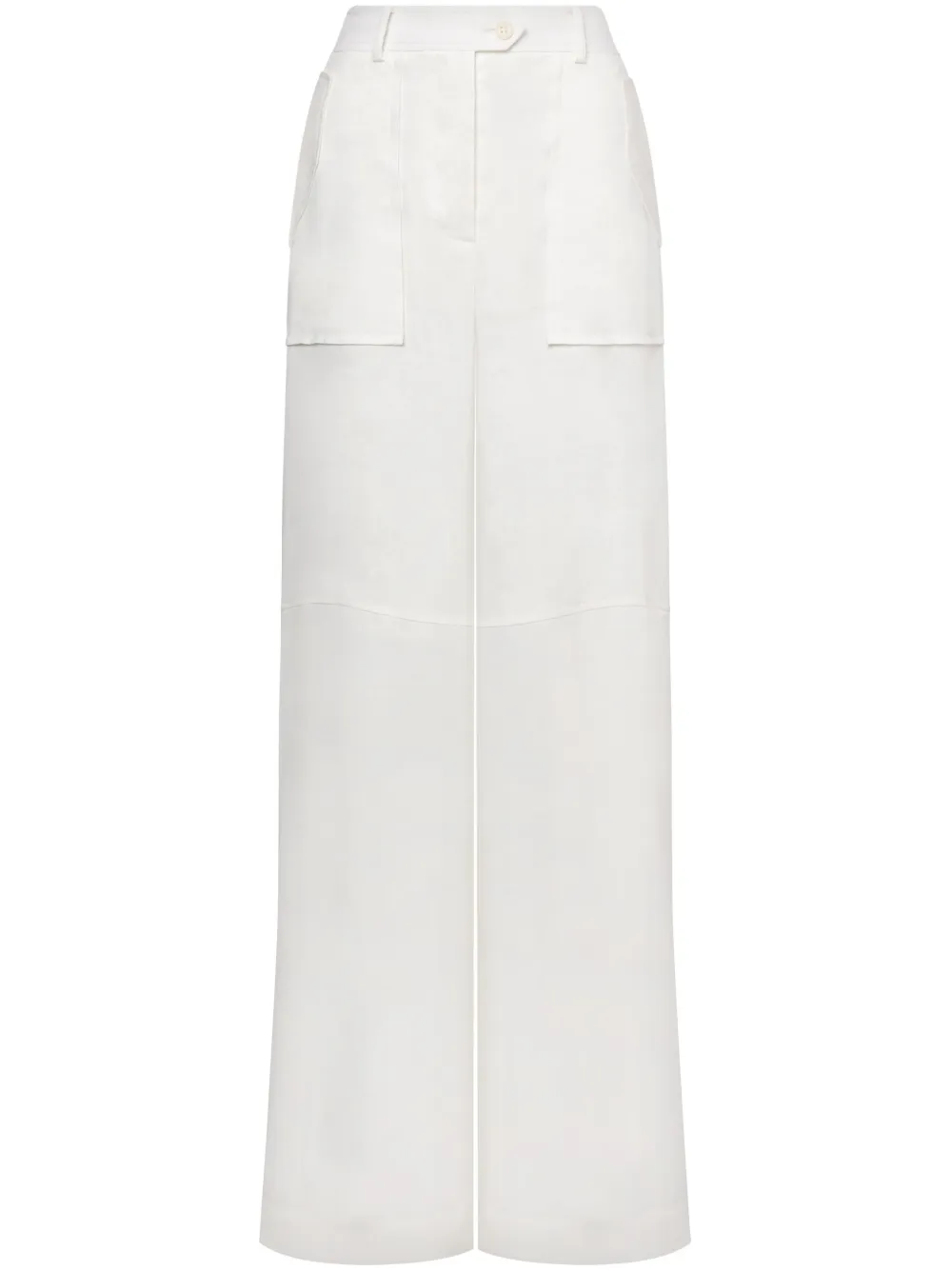 Alberta Ferretti Broek met wijde pijpen Wit